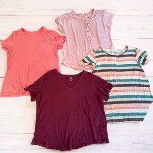Women’s Size Large Multi-Color T-Shirt Set - Loft, Old Navy, Gap, Time&Tru